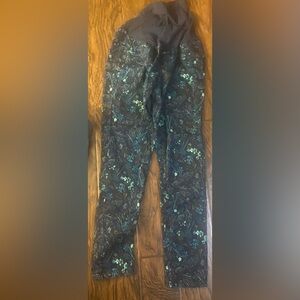 Flowered Skinny Fit Maternity Pants - Size Large